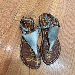 Sam Edelman- silver thong sandals